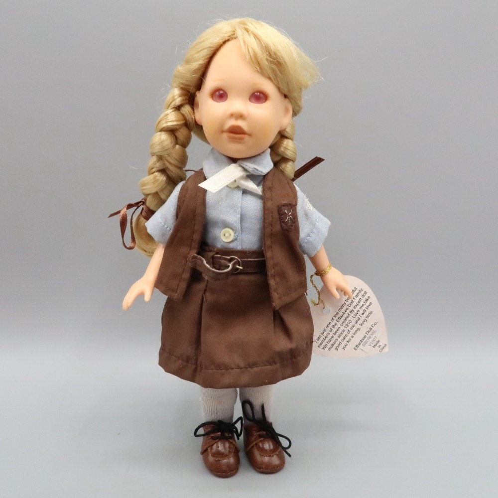 Effanbee Girl Scouts Brownie 9-inch Doll #V1007 Vintage Blonde Hair Braided